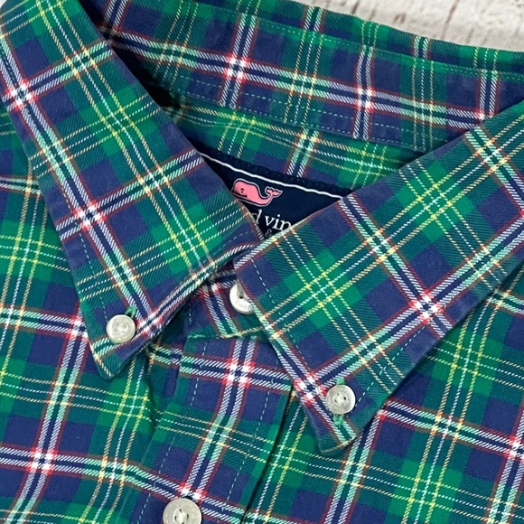 Vineyard Vines Slim Fit Whale Shirt Plaid Button Down Shirt Mens - Picture 3 of 6